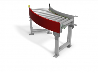 Stainless Steel - Live Curved Roller Conveyor - 45 degrees
