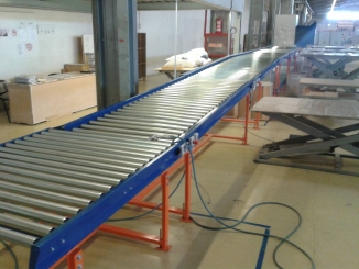 Furniture assembly line - live roller conveyor - chain drive